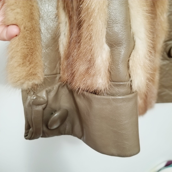 Vintage Leather Mink Fur COAT Furs Jacket. - Picture 6 of 8